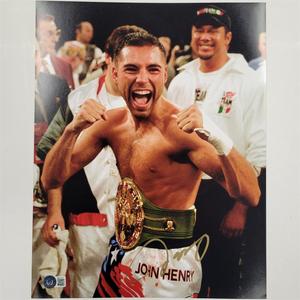 Oscar De La Hoya autograph signed 11x14 photo HOF  Beckett BAS Holo Find Great Online
