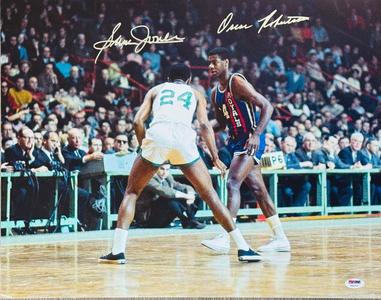 Oscar Robertson & Sam Jones Autographed 16x20 Basketball Photo (PSA) Very Cheap