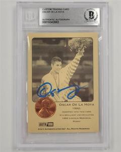 Oscar De La Hoya signed Authenticated Ink penny card auto AuthInk  Beckett BAS Collections