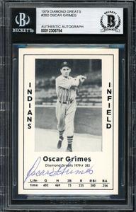 Oscar Grimes Autographed 1979 Diamond Greats Card #282 Indians Beckett 12306754 Sale Top Quality