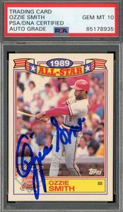 Ozzie Smith Gem Mint 10 PSA DNA Signed 1990 Topps 1989 All Star Set Autograph Pictures Cheap Online