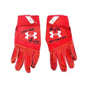 Oswaldo Cabrera Venezuelan Professional Baseball League Autographed and Inscribed "LVBP 2023" Game Used Red Pair of Under Armour Batting Gloves (Oswaldo Cabrera LOA) Many Kinds Of Cheap Online
