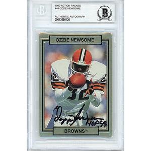 Ozzie Newsome Signed Cleveland Browns 1990 Action Packed Football Card Beckett Slab Buy Cheap Eastbay