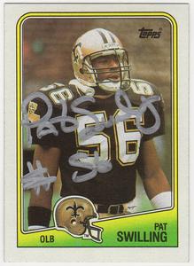 Pat Swilling Signed Saints 1988 Topps Rookie Football Card #66 - (SCHWARTZ COA) Wide Range Of Cheap Online