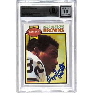 Ozzie Newsome Signed 1979 Topps #308 Trading Card HOF Beckett 44551 Cheap Sale The Cheapest
