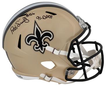Pat Swilling Signed Saints Riddell Full Size Speed Rep Helmet w/DPOY - (SS COA) Sale 2025 Unisex