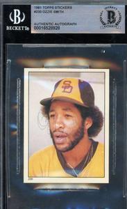 Ozzie Smith Beckett BAS Signed 1981 Topps Stickers Autograph Clearance Exclusive