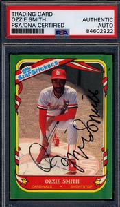 Ozzie Smith PSA DNA Coa Signed 1986 Fleer Star Sticker Autograph Cheapest Online
