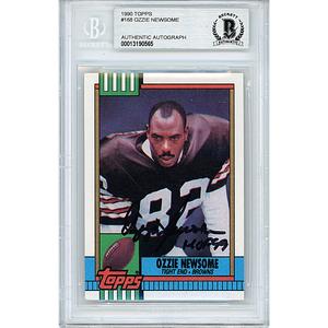 Ozzie Newsome Signed Cleveland Browns 1990 Topps Football Trading Card Beckett Slab Cost Online
