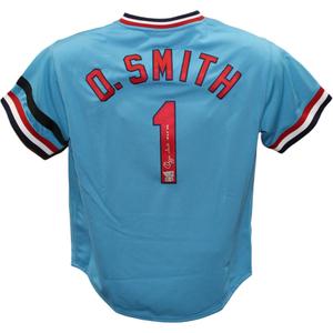 Ozzie Smith Autographed St Louis Cardinals M&N Blue Jersey HOF FAN 43346 Official Online