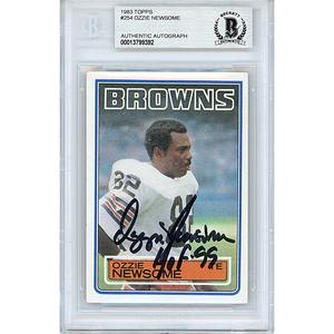 Ozzie Newsome Signed Cleveland Browns 1983 Topps Football Card Beckett Auth Auto Slab Low Cost Cheap Online