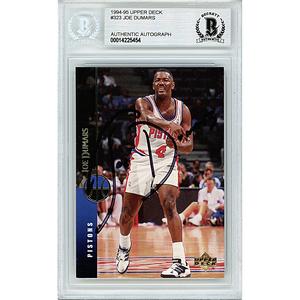 Joe Dumars Signed Detroit Pistons 1994-1995 Upper Deck Basketball Card Beckett Auth Slab Shop Offer