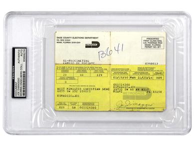 Joe DiMaggio Signed Autographed Dade County Voter Registration Card PSA Yankees Buy Cheap With Paypal