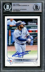 VLADIMIR GUERRERO JR. AUTOGRAPHED 2022 TOPPS CARD #300 BLUE JAYS BECKETT 219387 Discount Authentic Online