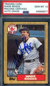 Wade Boggs Gem Mint 10 PSA DNA Signed 1987 Topps Autograph Cheap Sale Many Kinds Of