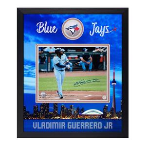 Vladimir Guerrero Jr. Signed Toronto Blue Jays Skyline Graphic 23x27 Frame Good Selling Cheap Pice