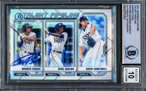 Wander Franco 2021 Bowman Chrome RC Tampa Bay Rays Gem 10 Auto Beckett E Visit Cheap Pice