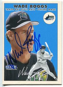 Wade Boggs Autographed 2000 Fleer Baseball Card Fast Delivery Cheap Online