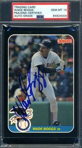 Wade Boggs Gem Mint 10 PSA DNA Signed 1987 Donruss Leaf All Stars Autograph Affordable Cheap Pice
