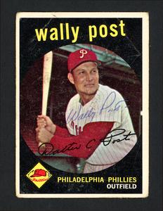 Wally Post Autographed Signed 1959 Topps Card #398 Philadelphia Phillies 162326 Online For Sale