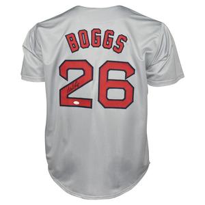 Wade Boggs Autographed Boston Baseball Jersey Grey (JSA) Clearance Free Shipping