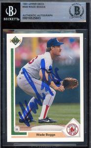 Wade Boggs Beckett BAS Signed 1991 Upper Deck Autograph Buy Cheap Authentic