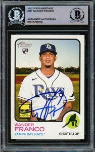Wander Franco Autographed 2022 Topps Heritage RC Tampa Bay Rays Beckett 15780218 For Sale Sale Online