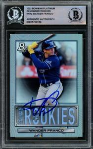 Wander Franco Autographed 2022 Bowman Platinum RC Tampa Bay Rays Beckett K Sale 2025