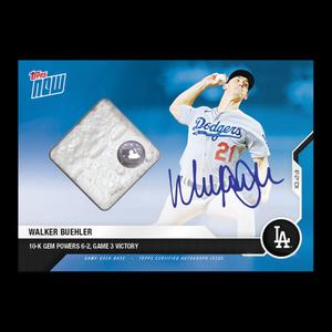 WALKER BUEHLER 10-K GEM SIGNED GAME USED WORLD SERIES BASE TOPPS NOW CARD #459B Cheap Sale Cost