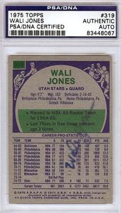 Wali Jones Autographed Signed 1975 Topps Card #319 Utah Stars PSA/DNA #83448067 Buy Cheap Shop