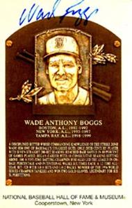 Wade Boggs Autograph / Signed Baseball HOF Plaque Discount Tumblr