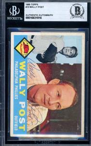 Wally Post Beckett BAS Signed 1960 Topps Autograph Best Store To Get Cheap Online