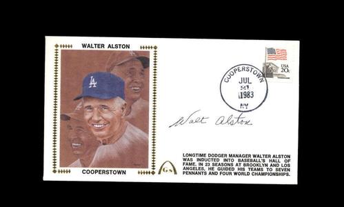 Walter Alston JSA Signed FDC 1983 First Day Cover Cache HOF Autograph Discount Footlocker Pictures