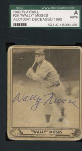 Wally Moses SGC Coa Signed 1940 Play Ball Autograph Big Discount For Sale