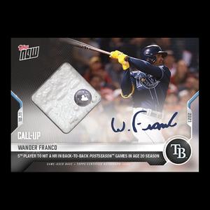 WANDER FRANCO 2021 POSTSEASON HR TOPPS NOW GAME USED BASE RELIC AUTO CARD #955A Outlet For Sale