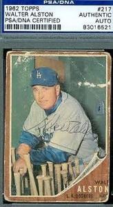 Walter Alston Signed 1962 Topps Autograph Psa/dna Authentic Cheap Manchester Great Sale