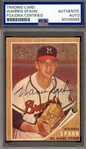 Warren Spahn PSA DNA Signed 1962 Topps Autograph Discount Outlet Locations