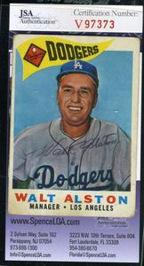 Walter Alston Jsa Coa Hand Signed 1970 Topps Authentic Autograph Pre Order