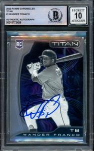 Wander Franco 2022 Panini Chronicles Titan RC Tampa Bay Rays Gem 10 Auto Beckett Buy Cheap For Cheap