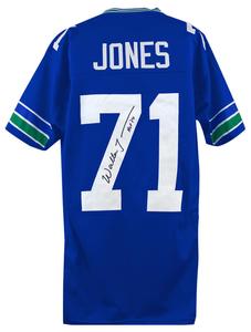 WALTER JONES Seattle Seahawks Signed Blue Football Jersey w/HOF'14 - SCHWARTZ Cheap Sale For Cheap
