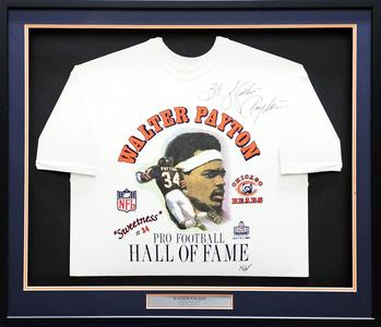 Walter Payton Autographed Framed Hall of Fame White T-Shirt Bears 34 JSA Cheap Sale Amazon
