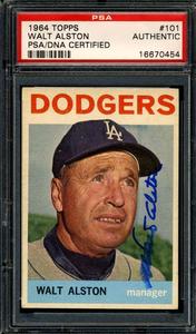 Walter Alston PSA DNA Cert Signed 1964 Topps Autograph Cheap Sale Store