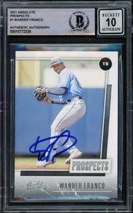 Wander Franco 2021 Panini Absolute Prospects RC Gem 10 Auto Beckett Free Shipping Shop For