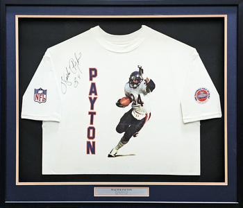 Walter Payton Autographed Framed Hall of Fame White T-Shirt Bears 34 JSA Sale Best Pices