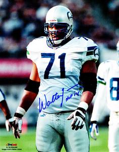 Walter Jones Signed Seattle Seahawks White Jersey 8x10 Photo w/HOF -SCHWARTZ COA Sale Professional