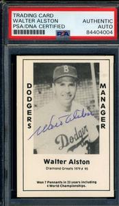 Walter Alston PSA DNA Coa Signed 1979 Diamond Greats Autograph Cheap Sale Finishline
