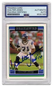 Walter Jones Signed Seahawks 2006 Topps Football Trading Card #15 w/HOF 14 (PSA) Outlet Factory Outlet