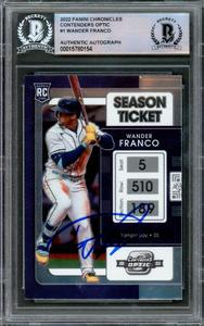 Wander Franco Autographed 2022 Panini Chronicles Contenders Optic RC Beckett Outlet Buy