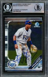 Wander Franco Autographed 2019 Bowman Chrome Draft RC Beckett 15500196 Outlet With Credit Card