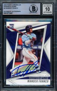 Wander Franco 2022 Panini Chronicles Rookies & Stars RC Gem 10 Auto Beckett Wholesale Pice Cheap Pice